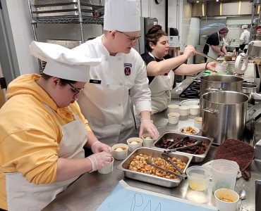 FD Culinary at CiTi_07Members of the Fort Drum Culinary Arts Team shared their skills and experience with competition-style cooking with culinary students, March 28-30, at the Center for Instruction, Technology and Innovation (CiTi), in Mexico, New York. The student chefs were tasked with preparing a four-course meal within four hours, and then present and serve their cuisine to 40 guests. The culinary specialists from the 10th Mountain Division (LI) have recently returned from the Joint Culinary Training Event at Fort Lee, Virginia, and they were eager to share their knowledge with the group of talented students. (Photo by Mike Strasser, Fort Drum Garrison Public Affairs)

More:

 Original public domain image from Flickr