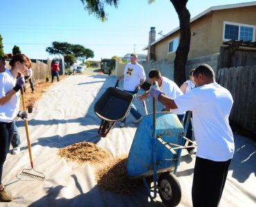 Make A Difference Day 2011

More:

 PRESIDIO OF MONTEREY, Calif. - Service member volunteers from the Defense Language Institute Foreign Language Center team up with local community members and an estimated 3 million volunteers nationwide to "make a difference" Oct. 22 during Make A Difference Day 2011. This year more than 80 military volunteers from the Presidio left their language studies behind to join projects at Beta Park and a private residence, both in Seaside, as well as Marshall Elementary School located in the Ord Military Community. Held annually on the fourth Saturday of October, Make A Difference Day is sponsored by USA WEEKEND Magazine in partnership with the HandsOn Network and, according to their website, is referred to as the most encompassing national day of helping others. (PHOTO by Steven L. Shepard, Presidio of Monterey Public Affairs). Original public domain image from Flickr