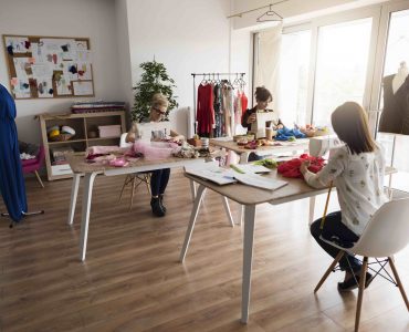 Workshop is full of work by tailors