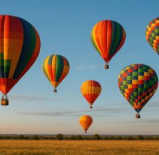 Photo of a group of hot air balloon