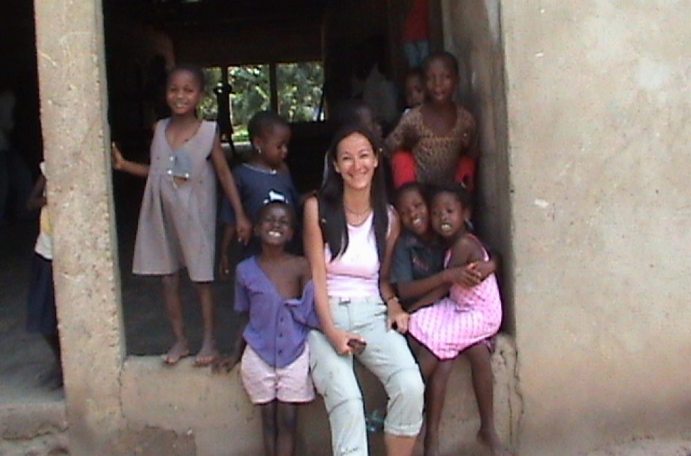 Spending time with some of the children with out parents Spending time with some of the children with out parents