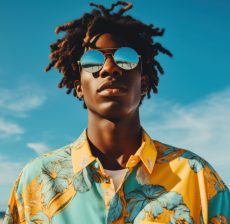 African man fashion adult sunglasses.