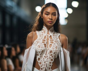 Filipino woman in Philippined fashion week dress adult hairstyle. AI generated Image by rawpixel.