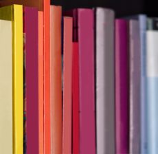 Row of colorful books. Visit Kaboompics for more free images.