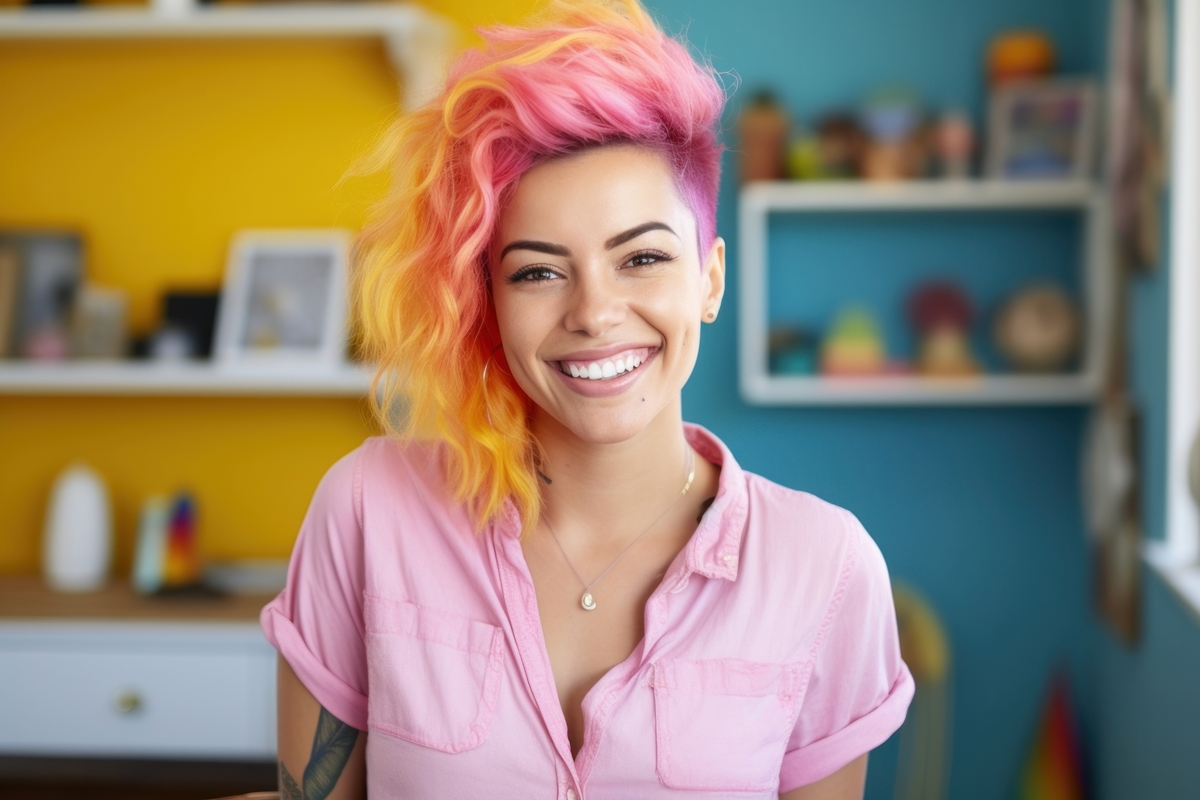 Latina woman cheerful smiling adult. AI generated Image by rawpixel.