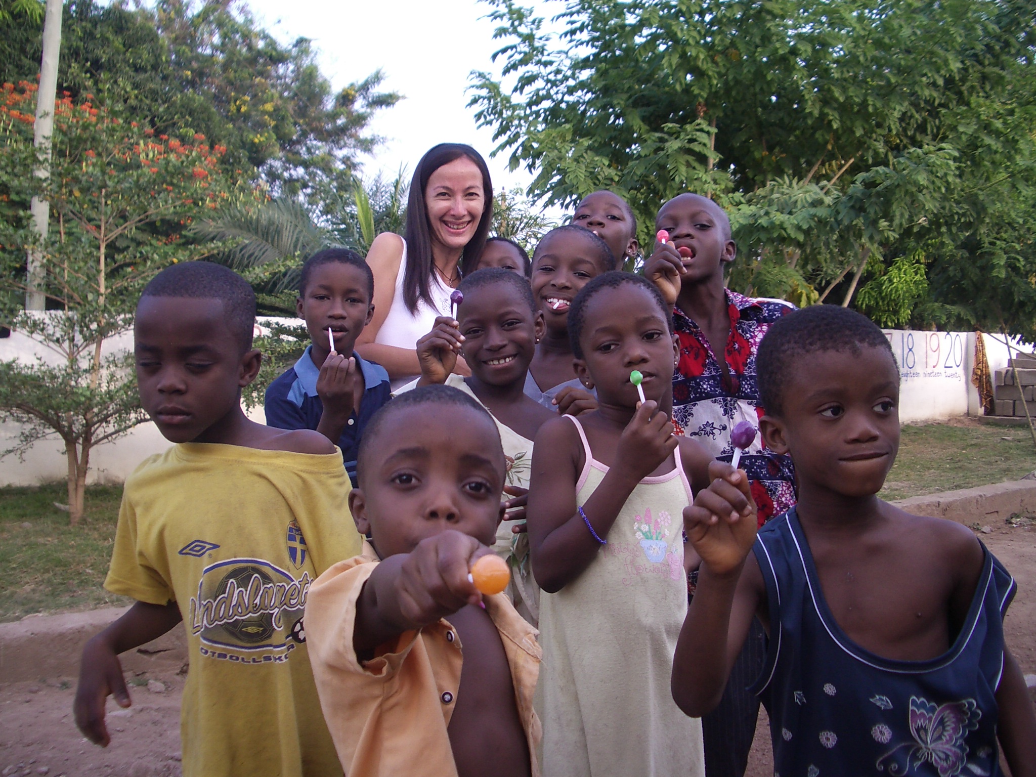 Being warmly greeted by the children of God's Divine Academy.