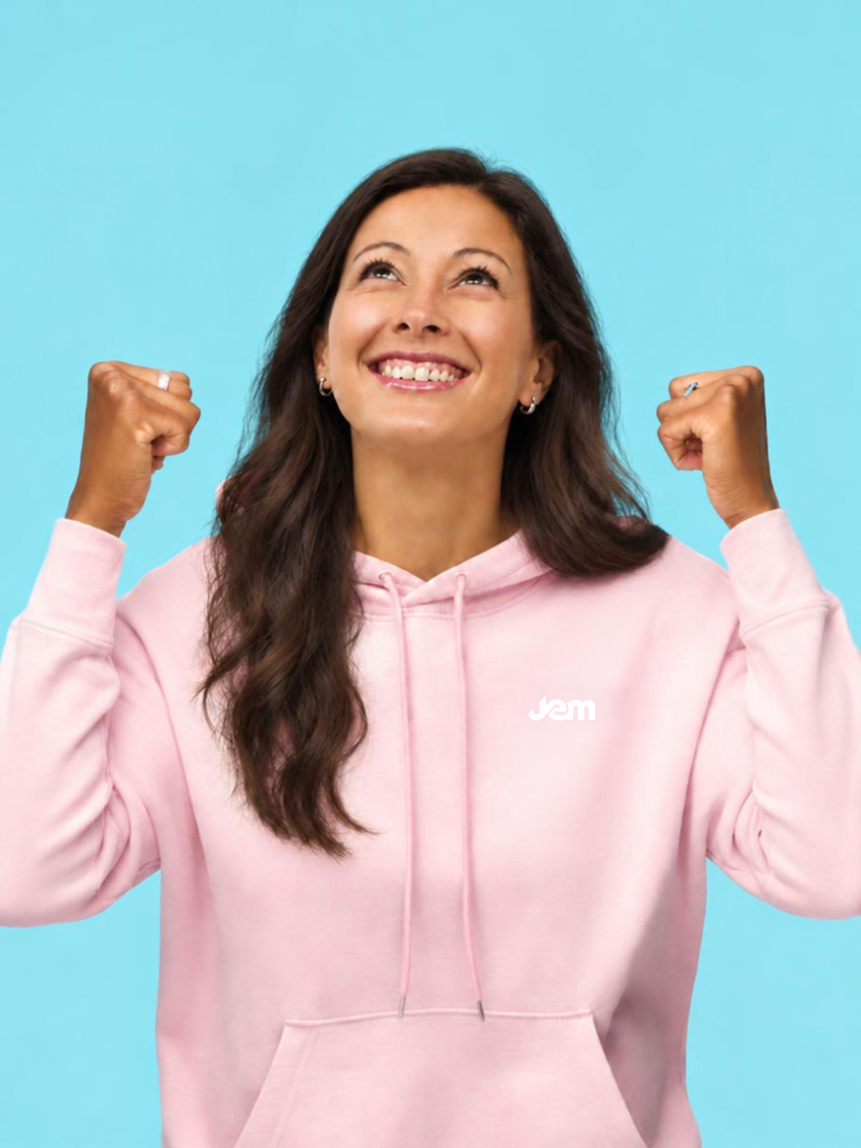 Photo - Jan in a pinl JEM hoodie