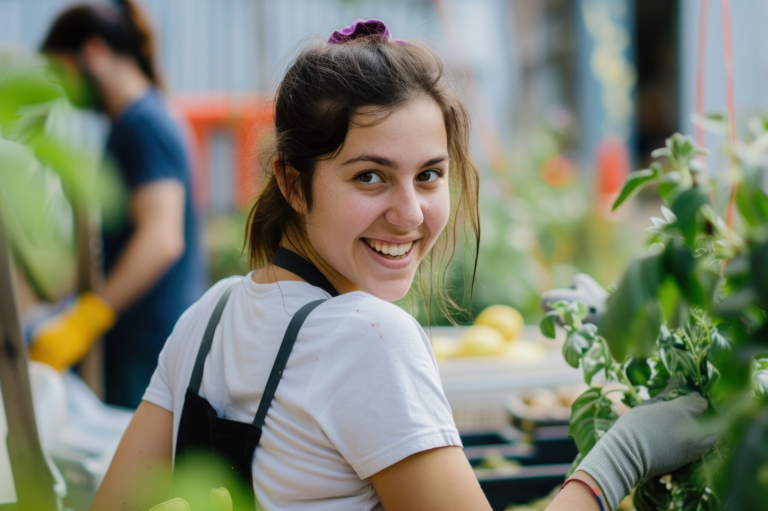 Volunteering photography gardening portrait.