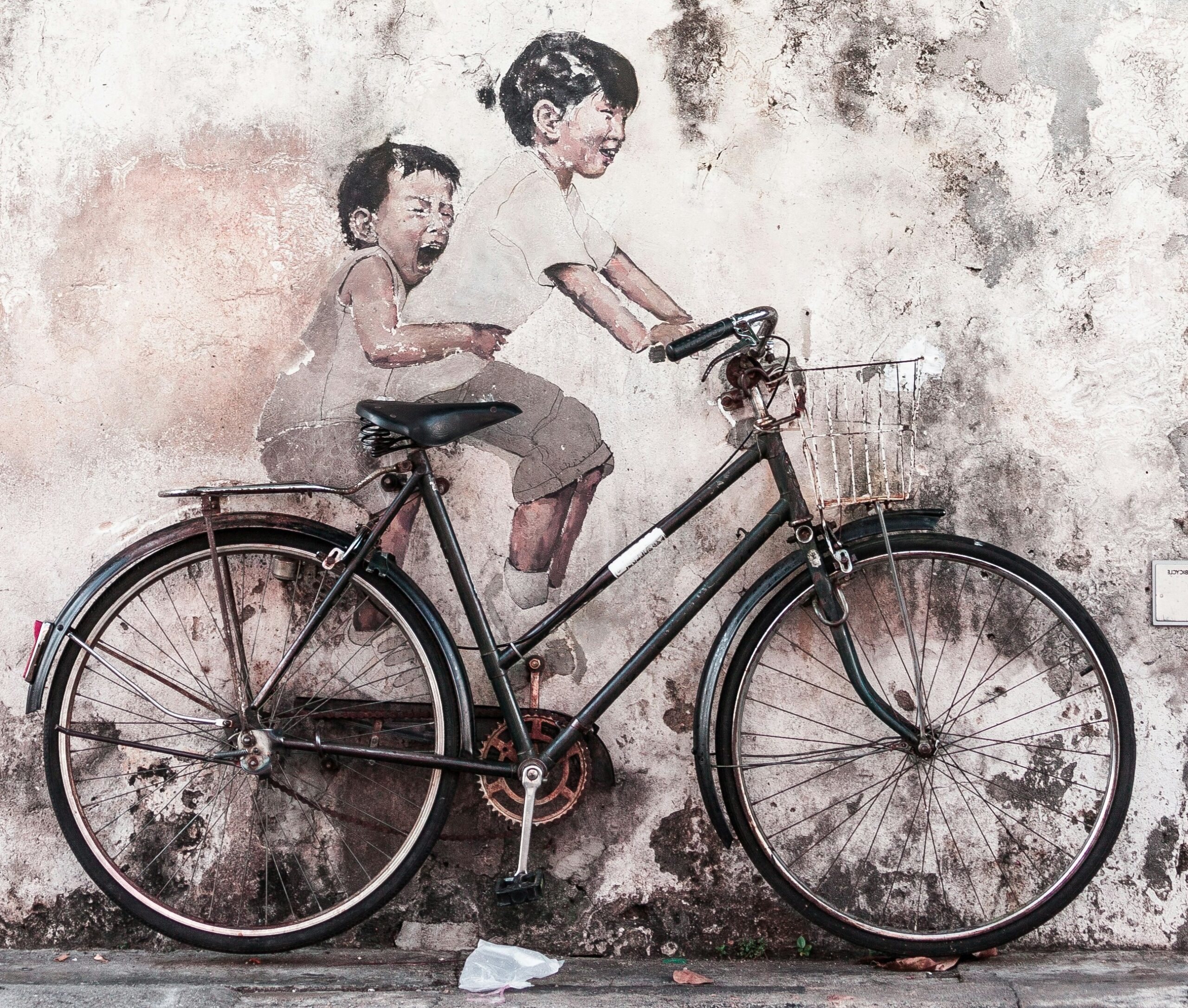 Photo- Painting Children on Bicycle