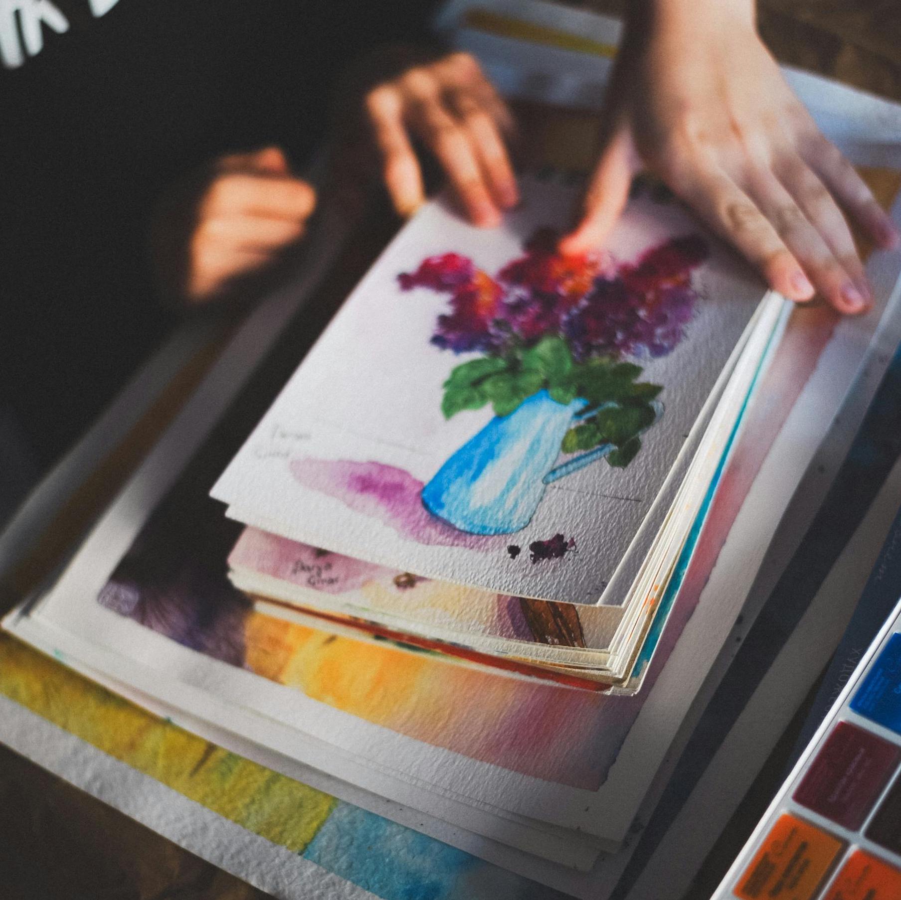 Photo - Wathercolours Painting Flowers