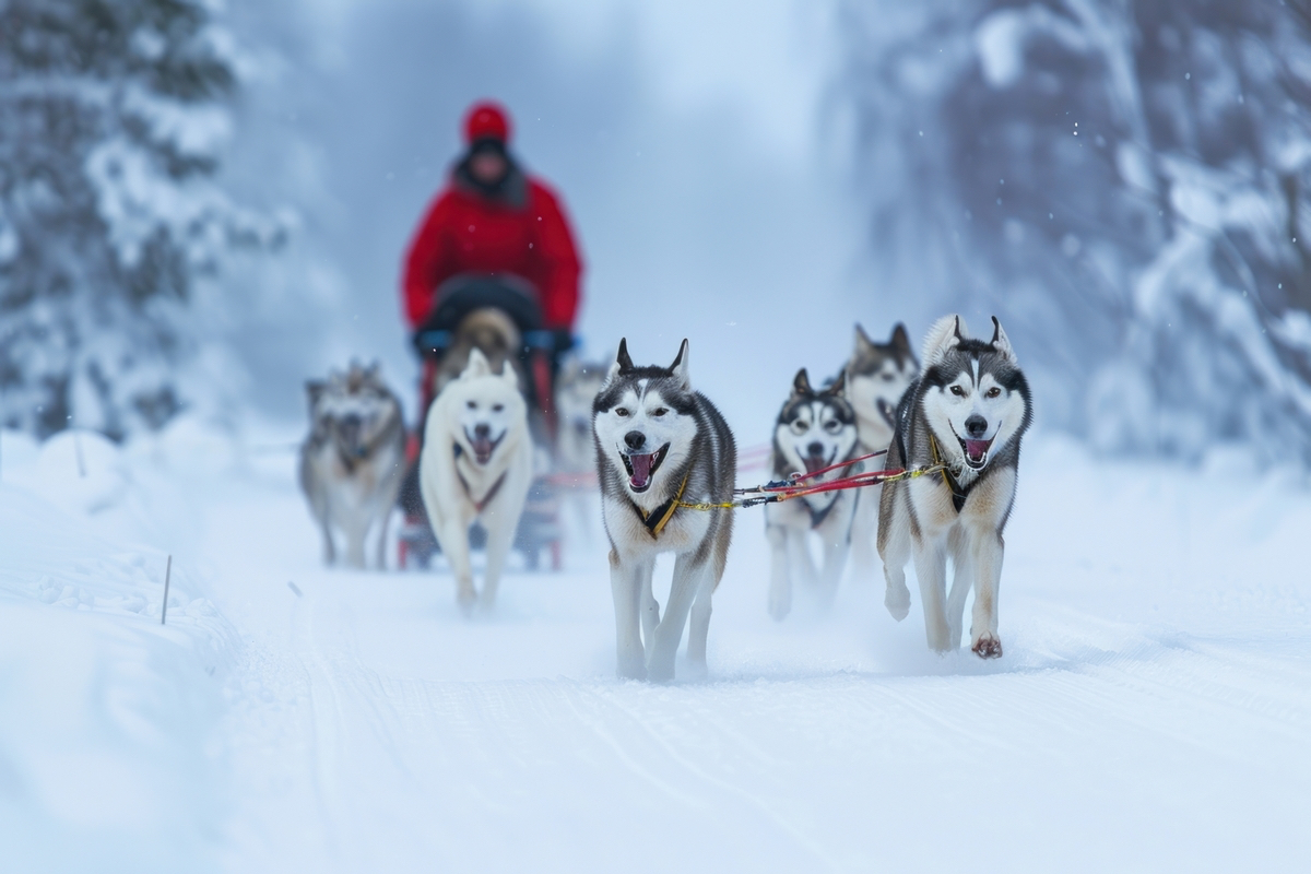 photo of *dog sledding* winter sport --ar 3:2 --v 6.0