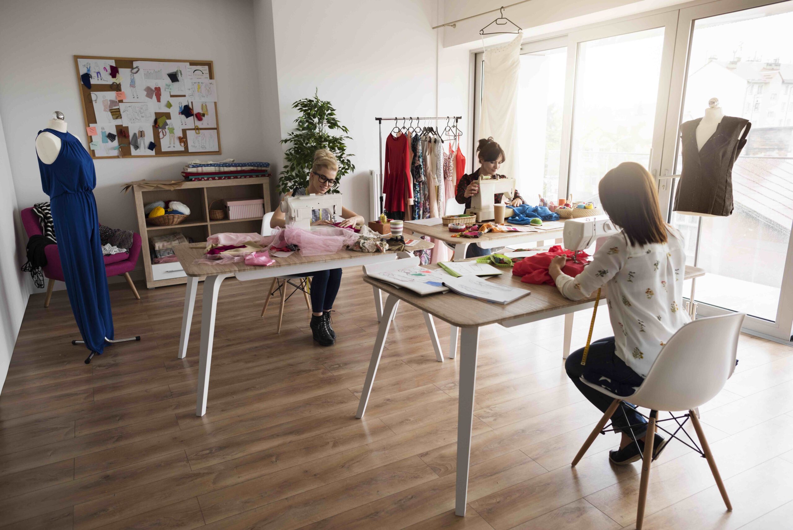 Workshop is full of work by tailors